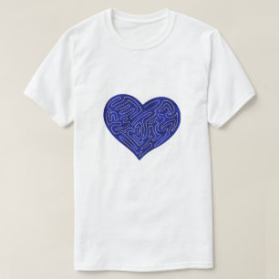 T-SHIRT COEUR A-MAZE-ING (BLEU)
