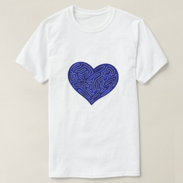 T-SHIRT COEUR A-MAZE-ING (BLEU) (Design devant)