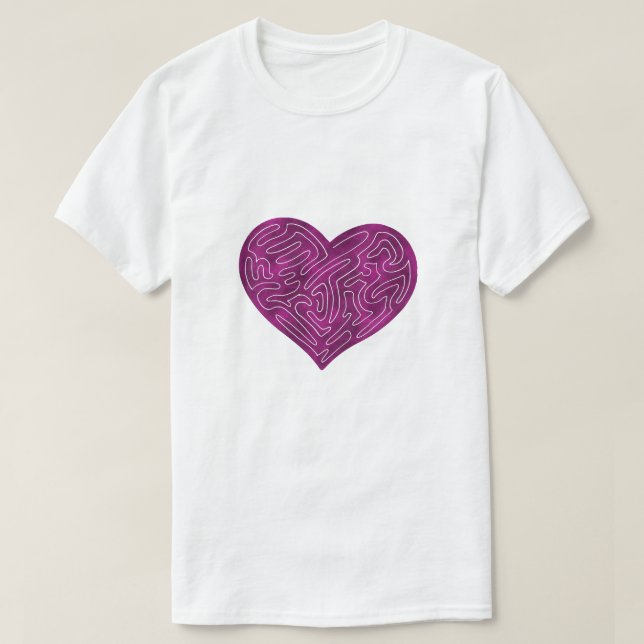 T-SHIRT COEUR A-MAZE-ING (MAGENTA) (Design devant)