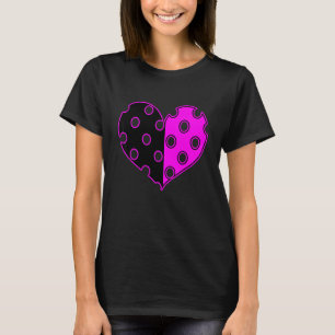 T-shirt Cœur à pois en noir et rose
