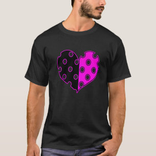 T-shirt Cœur à pois en noir et rose
