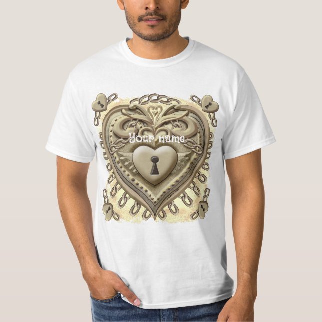 T-shirt Cœur à serrure dorée  (Devant)