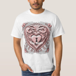 T-shirt Coeur à serrure rouge