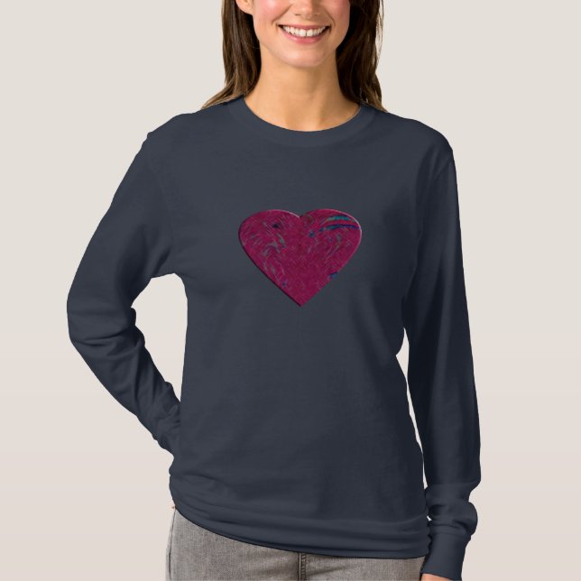 T-shirt Coeur abstrait de framboise (Devant)