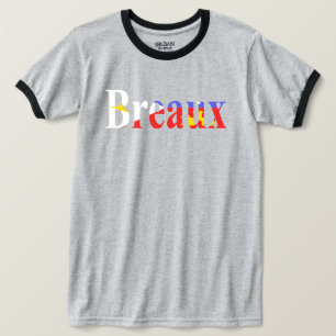 T-shirt Coeur acadien de fierté de Breaux Cajun de drapeau