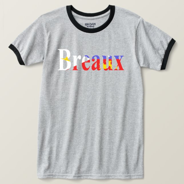 T-shirt Coeur acadien de fierté de Breaux Cajun de drapeau (Design devant)