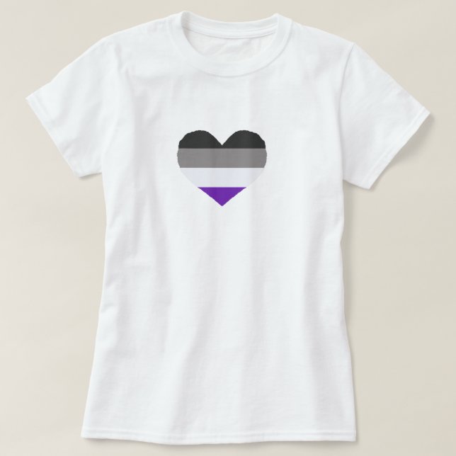 T-shirt Coeur Ace/Asexué Pride (Design devant)