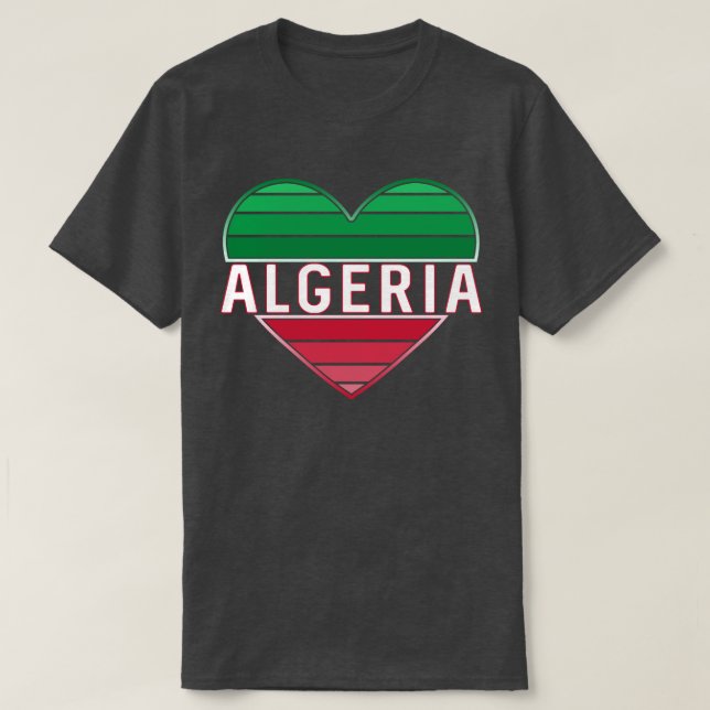 T-shirt Coeur algérien, J'aime l'Algérie (Design devant)
