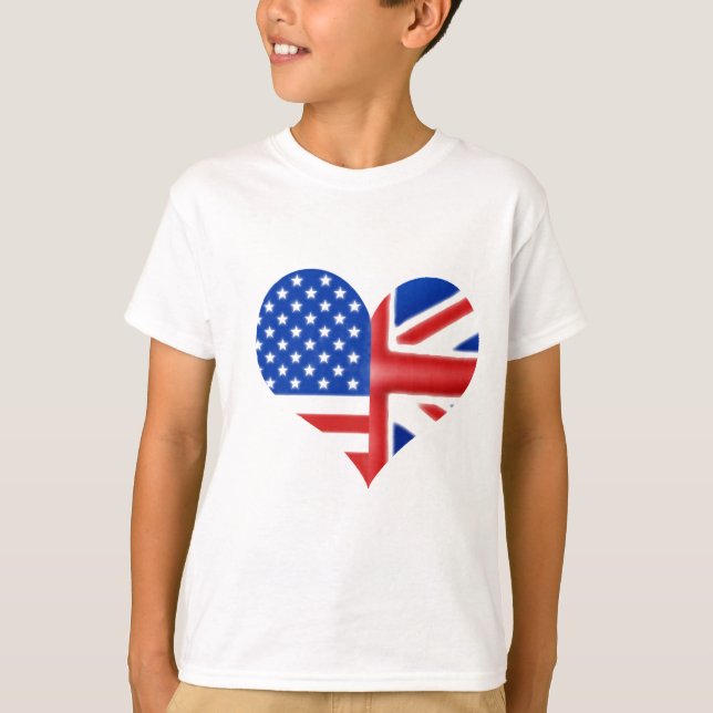 T-shirt Coeur américain britannique (Devant)
