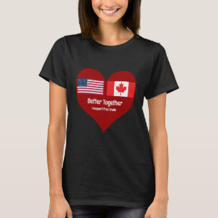 T-shirt Coeur Amérique et Canada mieux ensemble