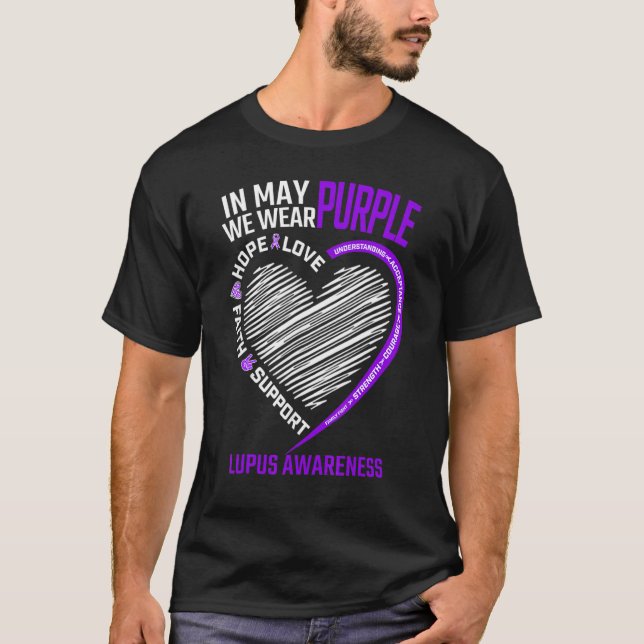 T-shirt Coeur Amour Foi Espérance En Mai Nous Portons Lupu (Devant)
