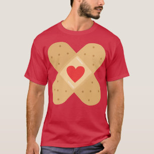 T-shirt Coeur Amour Plâtre coeur aimer infirmière BandAid