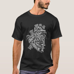 T-shirt Coeur anatomique blanc Word Art Médicale
