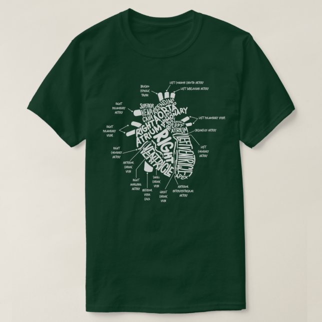 T-shirt Coeur anatomique Diagramme cardiaque anatomique T (Design devant)