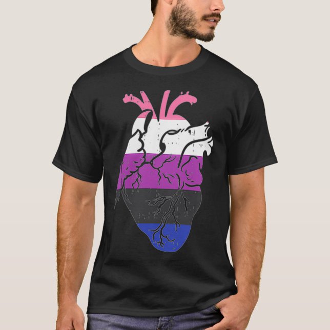 T-shirt Coeur anatomique Genderfluide Infirmière Fierté Dr (Devant)