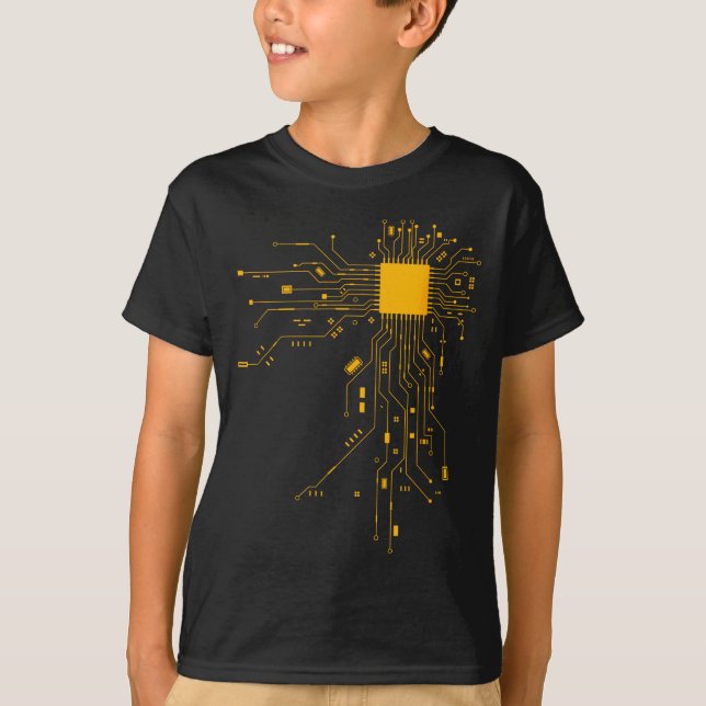 T-shirt Cœur Anatomique Processeur Cpu Informatique Pr (Devant)