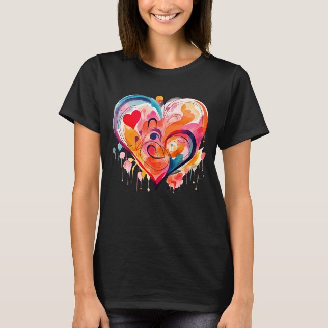 T-shirt Coeur aquarelle (Devant)