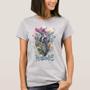 T-shirt Coeur aquarelle