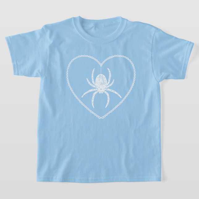 T-shirt Coeur Araignée Bleue (Poser)