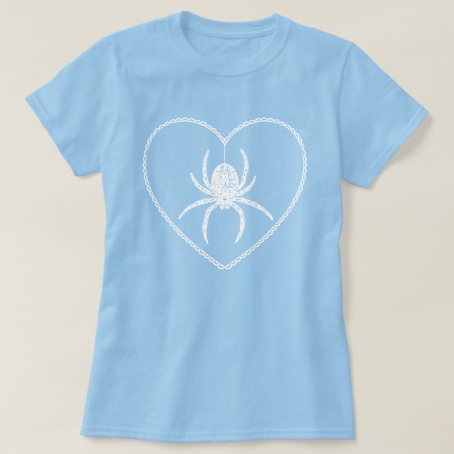 T-shirt Coeur Araignée Bleue (Design devant)