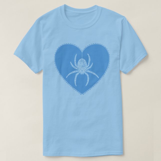 T-shirt Coeur Araignée Bleue (Design devant)