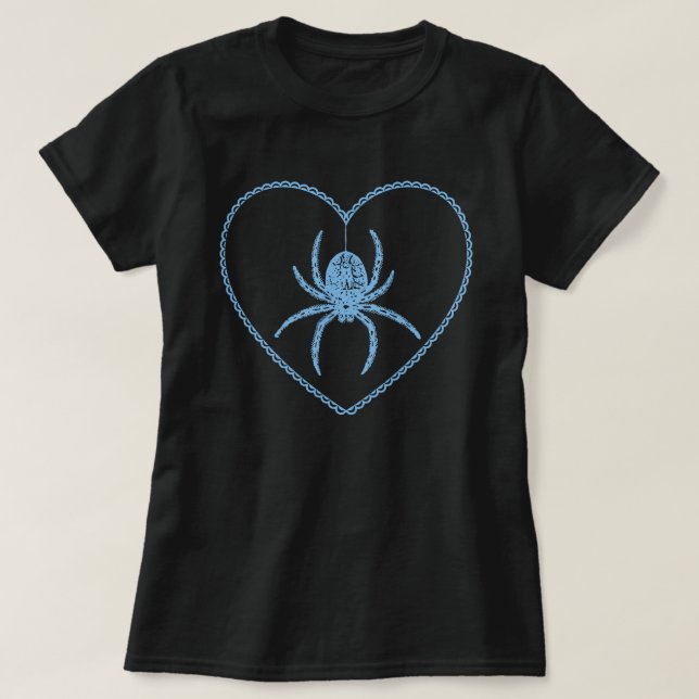 T-shirt Coeur Araignée Bleue (Design devant)