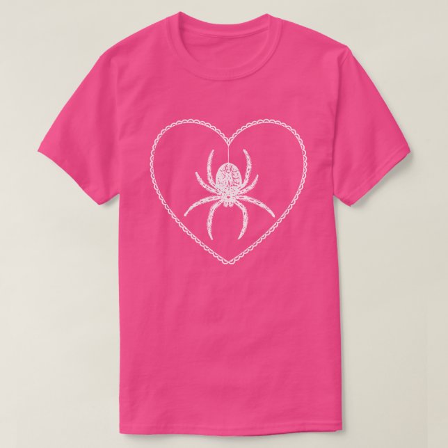 T-shirt Coeur Araignée Rose (Design devant)