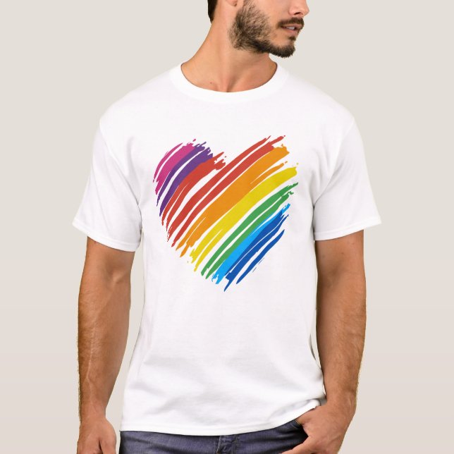 T-shirt Coeur arc-en-ciel (Devant)