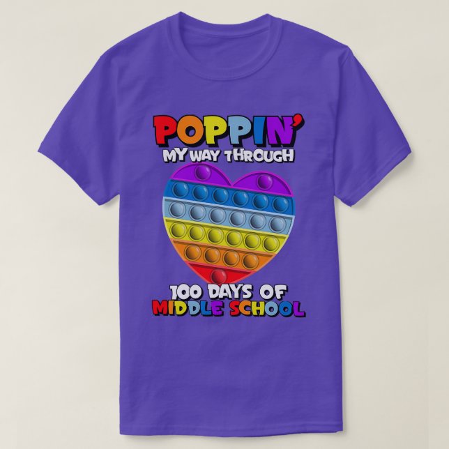 T-shirt Coeur arc-en-ciel 100 jours d'école1 (Design devant)