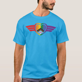 T-shirt Coeur arc-en-ciel avec ailes
