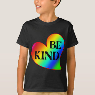 T-shirt Cœur Arc-en-Ciel Coloré Soyez Gentil 