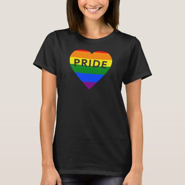 T-shirt Cœur arc-en-ciel de fierté (Devant)