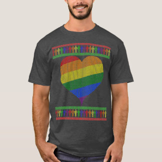 T-shirt Coeur arc-en-ciel de Noël gay 2