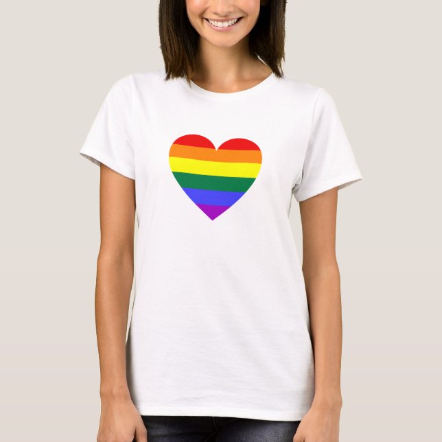 T-shirt Coeur arc-en-ciel du Gay pride LGBT (Devant)