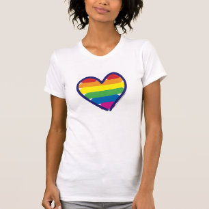 T-shirt Coeur arc-en-ciel gay pride