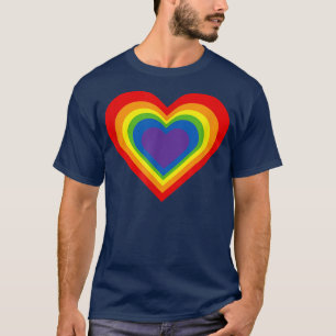 T-shirt Coeur arc-en-ciel Lesbienne Gay pride Mois Transge