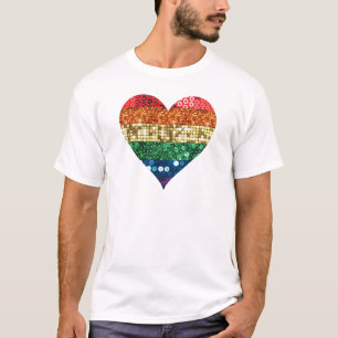 T-shirt coeur arc-en-ciel lgbt