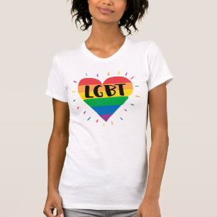 T-shirt Coeur arc-en-ciel LGBT