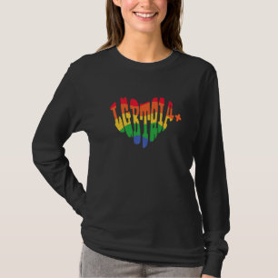 T-shirt Cœur arc-en-ciel LGBTQIA+ Droits gays Fierté Fiert