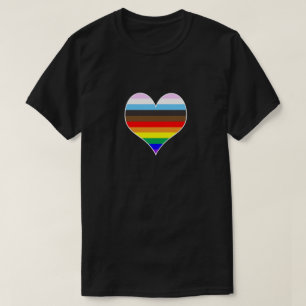 T-shirt Coeur arc-en-ciel (noir)