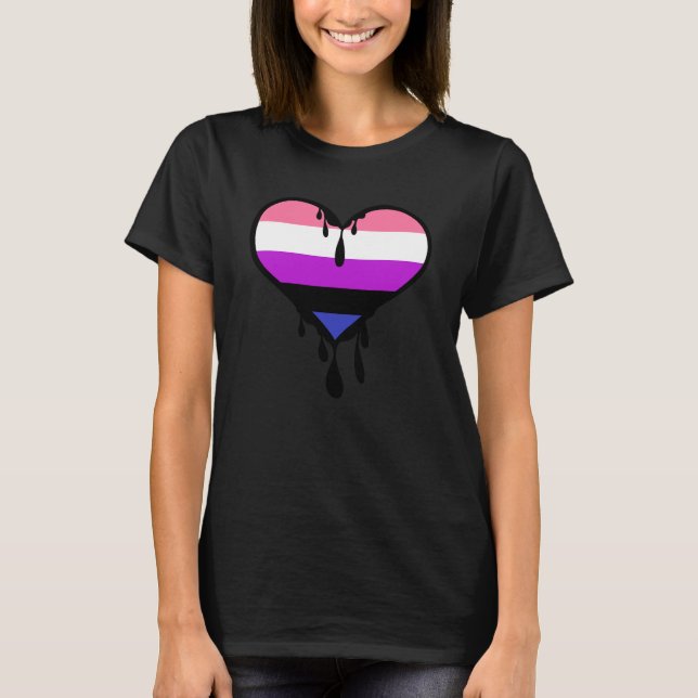 T-shirt Coeur aspirant Genderfluide Fierté (Devant)