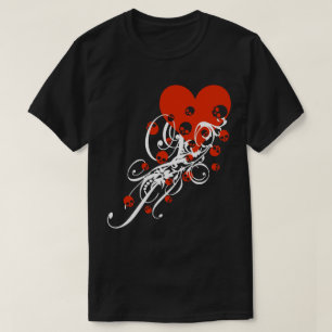 T-shirt Coeur avec crânes et perruques
