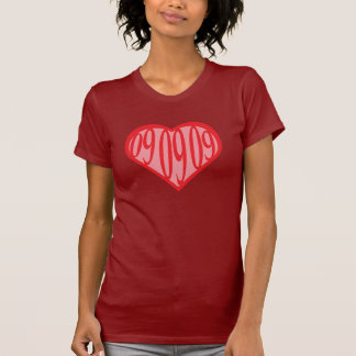 T-shirt Coeur avec des nombres chanceux 09 09 09