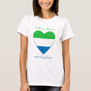 T-Shirt Cœur avec Drapeau de la Sierra Leone