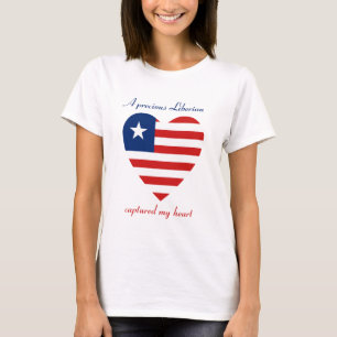 T-Shirt Cœur avec Drapeau Libérien