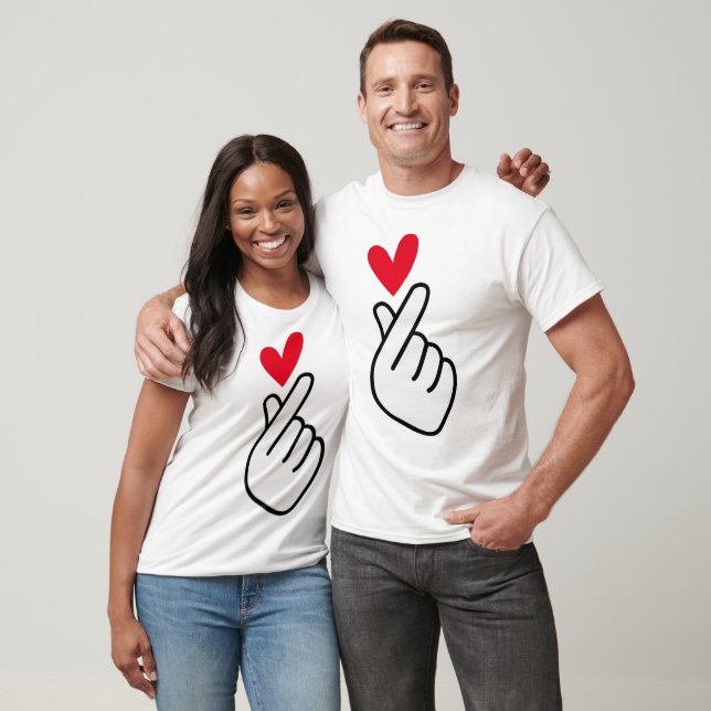 T-shirt Cœur avec les doigts à la coréenne (Unisexe)