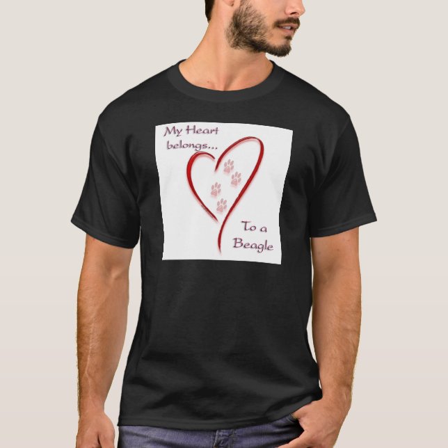T-shirt Coeur beagle Appartient (Devant)