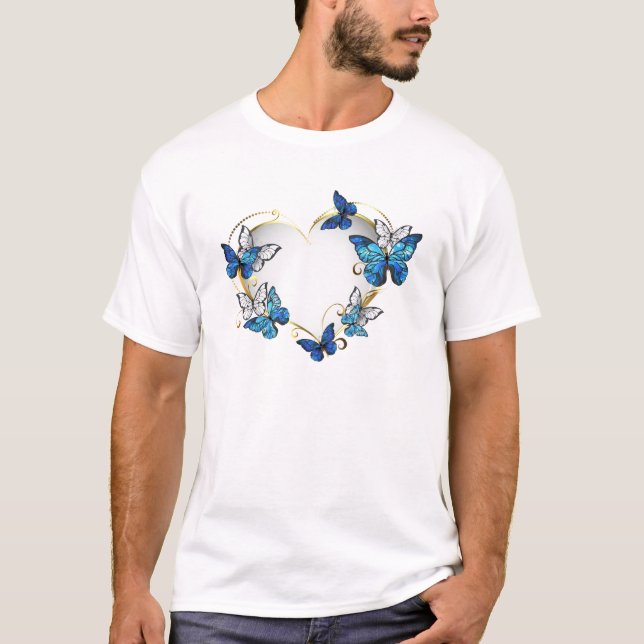 T-shirt Coeur bijoux avec papillons Morpho (Devant)