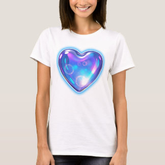 T-shirt Coeur bleu brillant