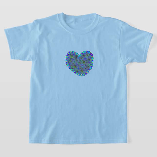 T-shirt Coeur Bleu Enfants (Poser)
